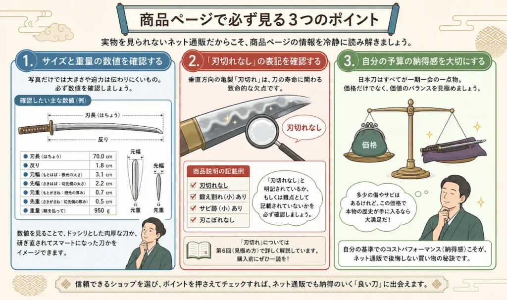 商品ページで必ず見る3つのポイント